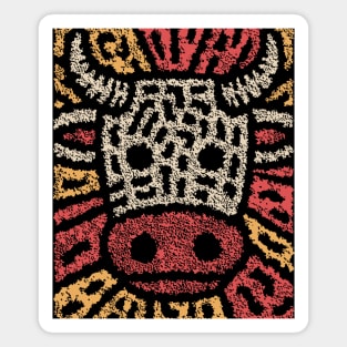 Tribal Bull Glyph | The Sacred Cow Totem Magnet
